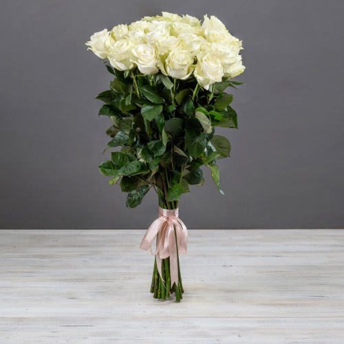 Букет из 25 белых эквадорских роз